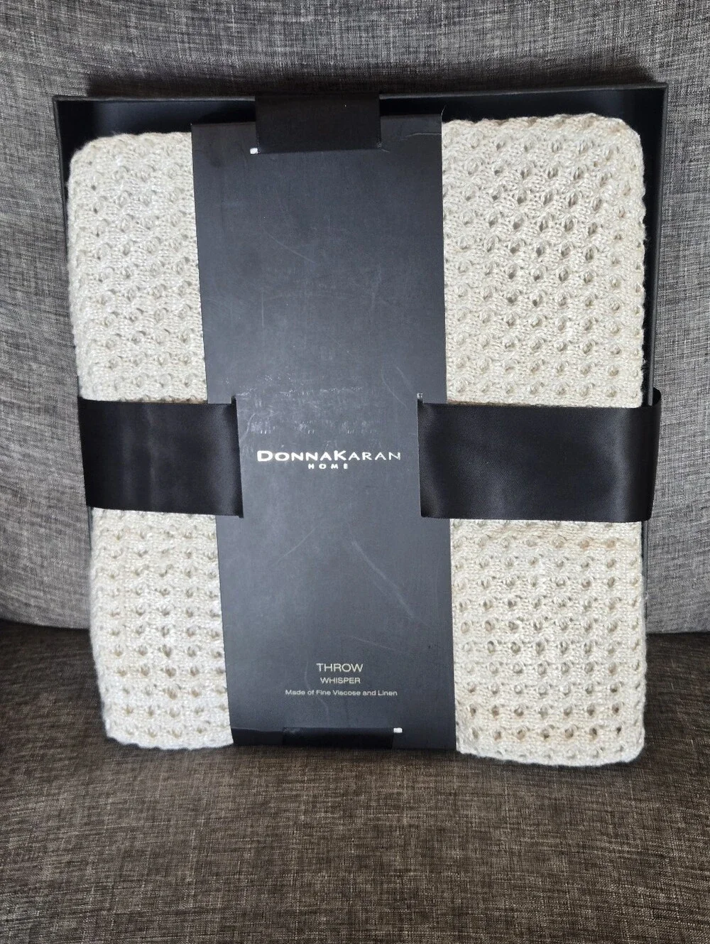 Donna Karan Viscose Linen Whisper Open Knit Throw